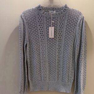 Sundance Light Gray Textured Speckled Sweater